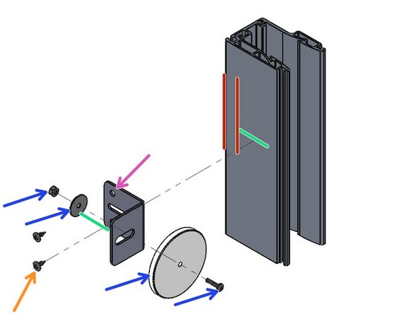 Mark the Front Face of the other Track at the same height as the Emitter.