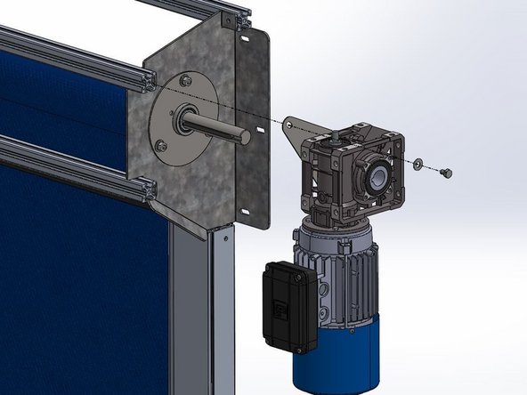 Slide the Motor onto the Shaft and Key.