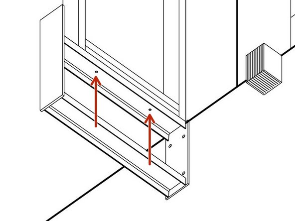 Secure the bottom face of the Side Frames to the Support Braces by using the 1/4&quot;x2&quot; Hex Head Lag Bolts through the pilot holes on the underside of the upper C-Channel.