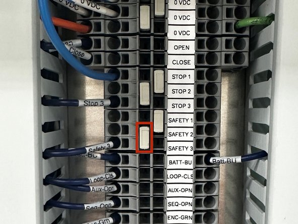 REMOVE FACTORY JUMPER BAR BETWEEN SAFETY 2 AND SAFETY 3.