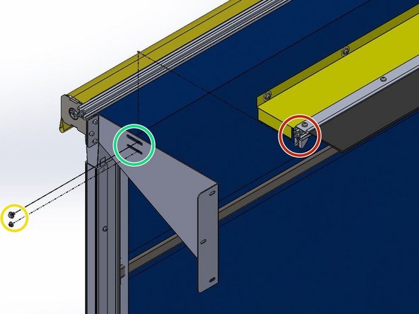 The Critter Catcher Assembly's Rail fits between the Projection Brackets.