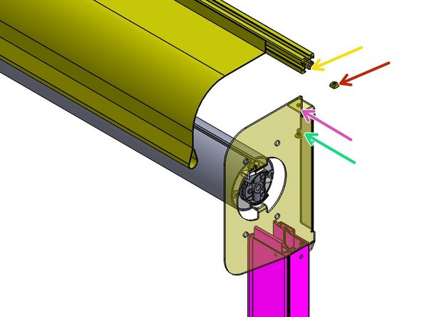 The Valance Assembly Mounts on top of the bent Flanges of the installed Header Mounting Brackets.