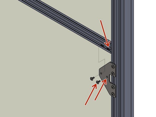 Install the Screws through the Gusset holes and secure them into the trapped Nuts below.