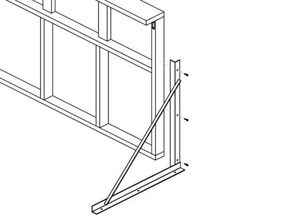 Note that the 2x8 Board is the front of the unit, and the Header Brackets should be flush with the 2x4 Board on the back of the unit.