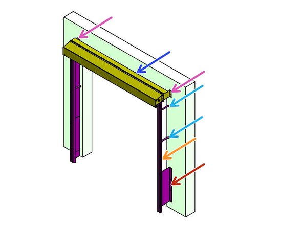 This Guide begins with the Header and Header Projection Brackets installed.
