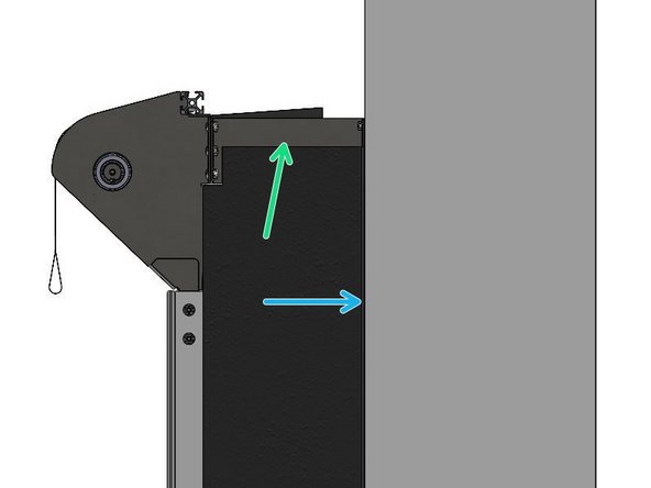 Secure the top edge of the Side Seal to the Header Projection Brackets via the hook-and-loop strips (provided).