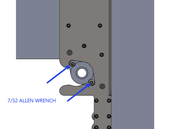 Each bearing is held in place with (2) 3/8-16 x 3/4in long button head screws.