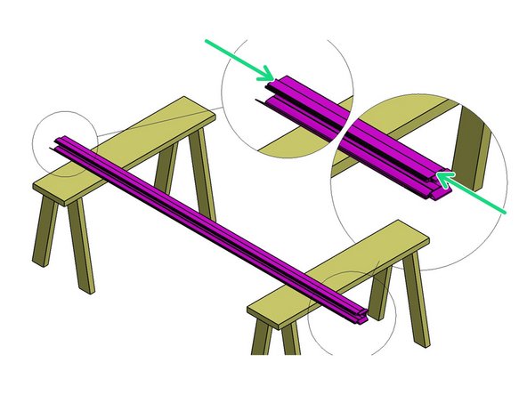 Lay one of the Vertical Track Assemblies on your work surface.