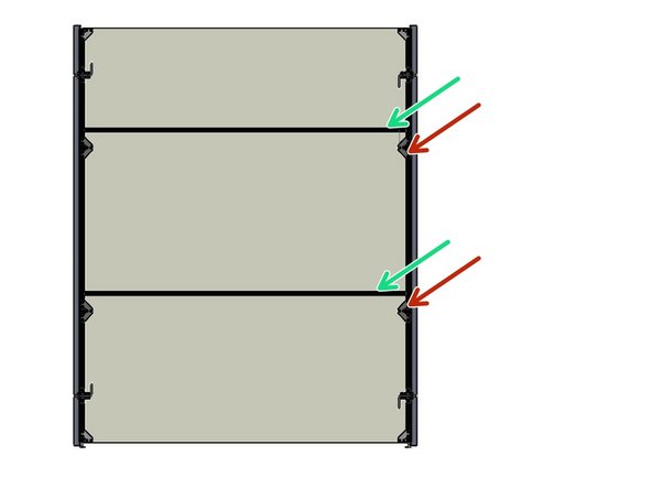 Lay 2 Spreader Bars on the Material near the 2 middle Gussets in the Side Rails.