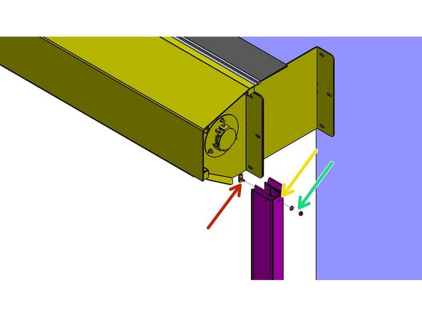 The Track assembly mounts to the outside of the tab of the Header Assembly Mounting Bracket.