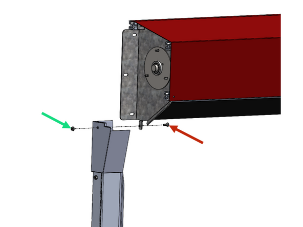 The Track assembly mounts to the outside of the tab of the Header Assembly Mounting Bracket.