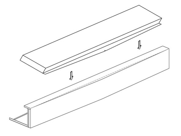 Place the wiper pad on the face plate of the head frame.  Center the Pad on the Front 2x8 Board with the top corners of wiper pad flush with top of the Head Frame.