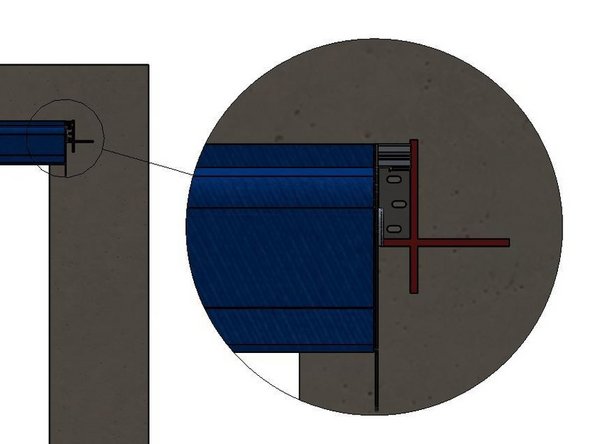 Raise the Roll Header Assembly into place on the wall.