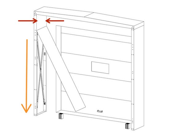 Using the provided #10 x 1-1/2&quot; Self-Drilling Screws, fasten the upper corners of the Safety Panel to the top inside edges of the Side Frame.