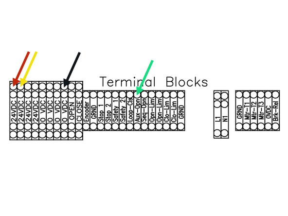 The wiring scheme inside the control panel is as follows: