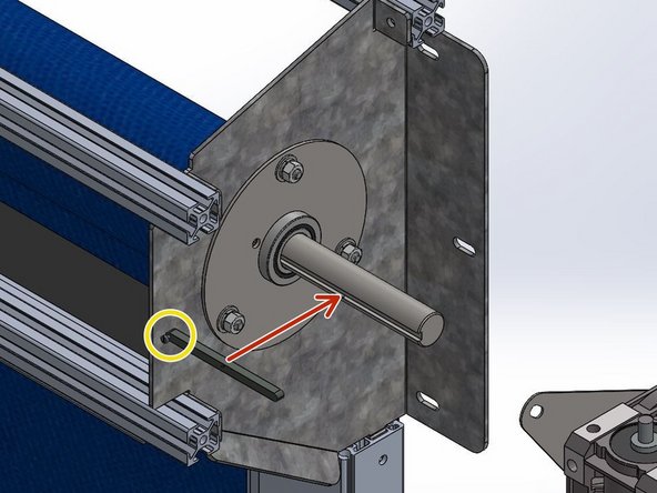 Install the Machine Key onto the Drive Shaft with the Set Screw Oriented Towards the Header (Between Motor and Door).