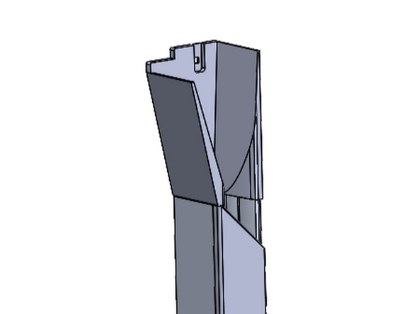 Fasten the Transition Bracket to the Top of the Vertical Track with the provided 1/4-20 x 3/4in Long Flat Head Bolt, and 1/4-20 Serrated Nut.