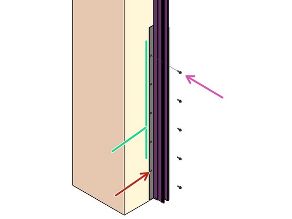Mark and prepare 5 holes for the Bottom  Fall Guard Bracket.