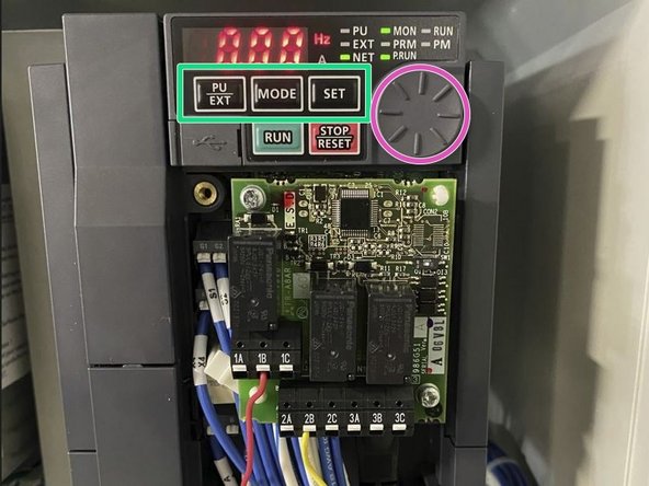 Press the PU/EXT Button Once, and then the Mode Button Once.