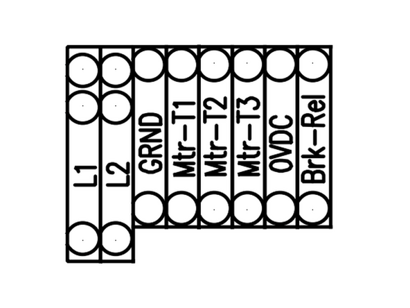 For doors powered by 200-240V single-phase power, land your incoming power as follows: