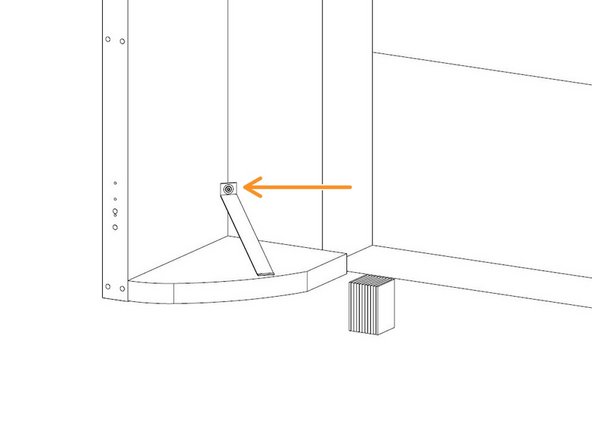 Fasten the Draft Pad by screwing into the underside of the Draft Pad tab and into the vertical members of the Side Frame using the provided #10x1-1/2&quot; Self-Tapping Screws.