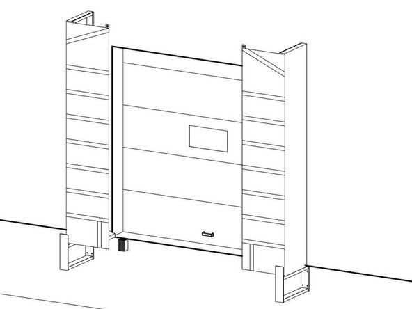 Using tacks or nails, temporarily pin the left and right face curtains to the Side Frames by fastening through the curtain into the edge of the Side Frames.