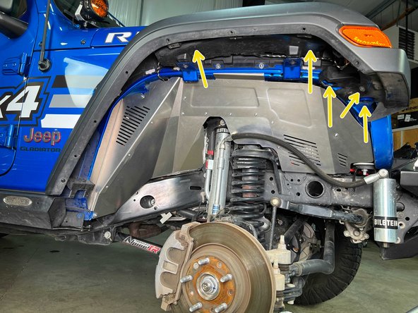 Reinstall the five fender liner screws removed in Step 3.