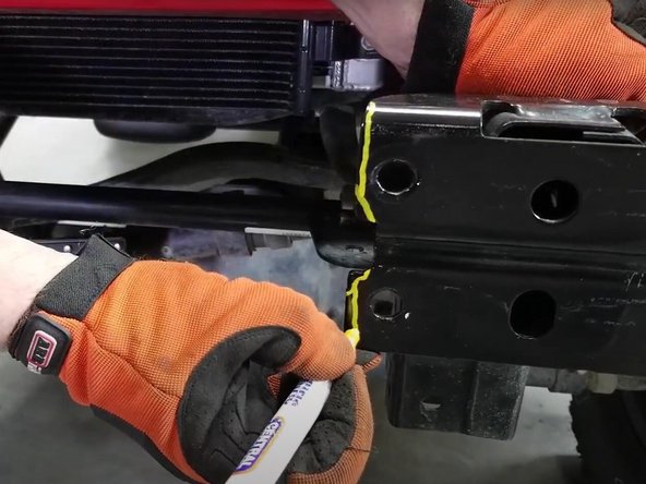 Set the winch on the winch plate and install the hardware loosely. For most winches you will want the winch centered and pulled all the way forward. Torque hardware according to the manufacturer's instructions.