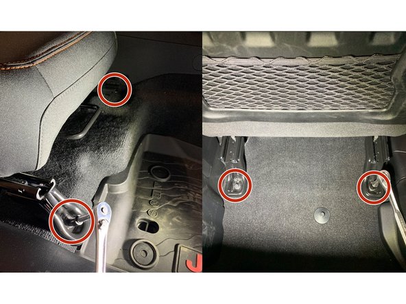 Remove the 4 bolts securing the seat with an E12 Torx socket.