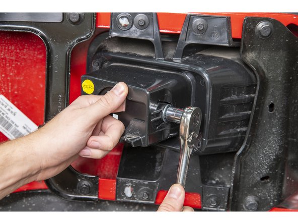 With a 1/2" socket/wrench, torque the 5/16" nylock nuts to 132 lb-in (11 lb-ft) [15 N-m].