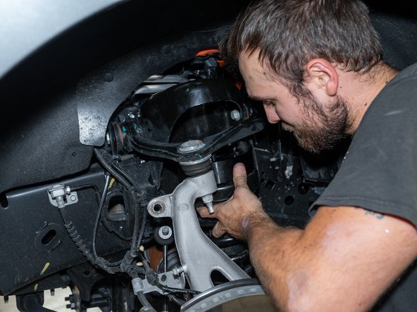 Reinstall struts making sure to swap the struts from side to side. Left strut should be installed on the right side of the vehicle and right strut on the left side of the vehicle. This ensures the strut bushings are not bound up and wear prematurely.