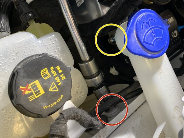 Remove the 6mm nylock nut &amp; washer from the M6x1.0 25mm Carriage Bolt previously installed on the PCM.