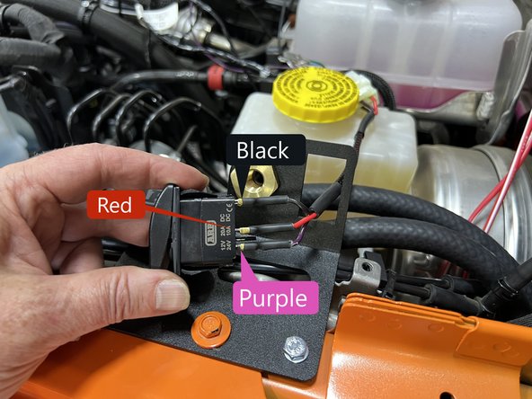 Route the Grimm OffRoad Control Harness through the switch hole in the control plate.
