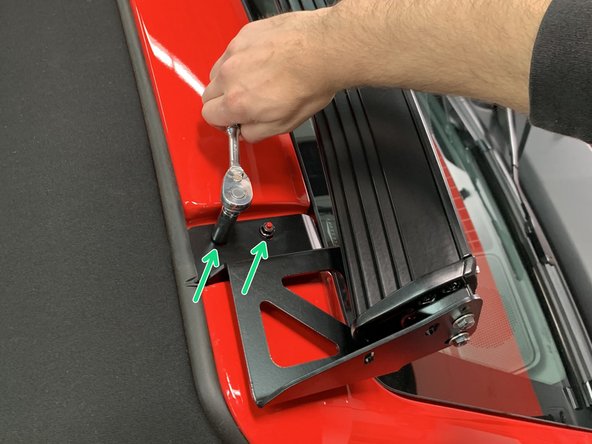 Note that there is a left and right bracket. The mounting holes for the vehicle should be inboard.