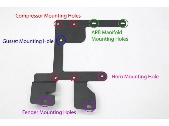The four red circles indicate the ARB Twin Compressor mounting holes.