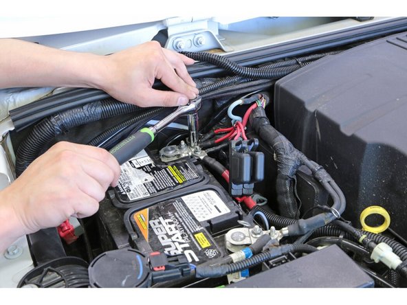 Trim the insulation back on the wires and crimp on ring terminal ends.