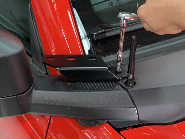 Note that there is a left and right bracket. The light mounting holes should be offset towards the outside of the vehicle.