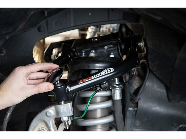 If the 10019 Billet Upper Control Arm Cap Set was purchased, they can be installed now.