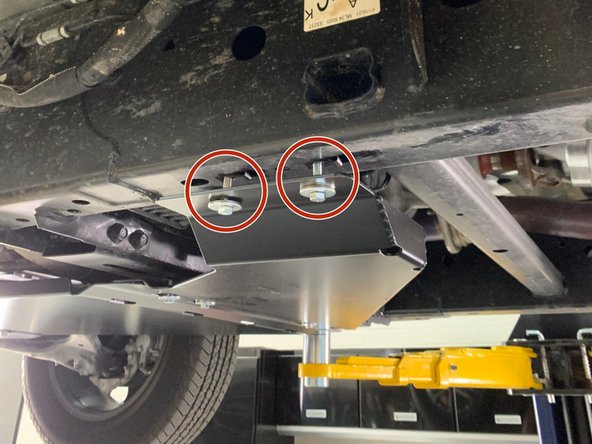 Install M8 clip nuts on the left side of the vehicle on the underside of the frame in the location shown.
