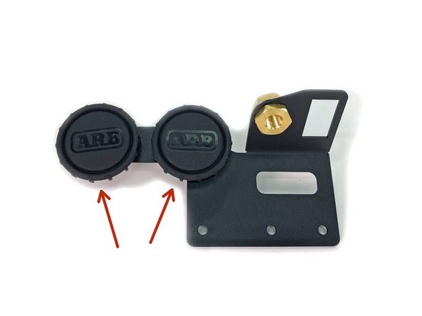 Install the ARB Compressor Filters on to the leg of the Grimm OffRoad control panel as shown.