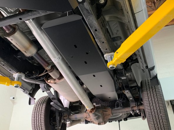 The Grimm OffRoad Fuel Tank Skid Plate should be installed last.