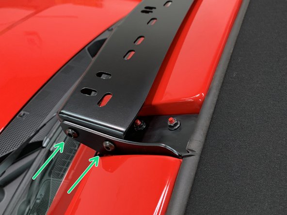 Attach the light bridge to the installed mounting brackets using the provided M8x1.25 bolts and nylock flange nuts.