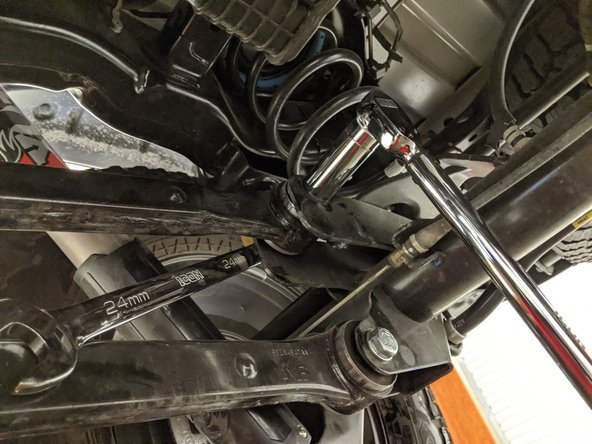 Remove one bolt at a time and replace with an M16-1.5 x 100mm bolt and lock nut with washers under the head of the bolt and lock nut.