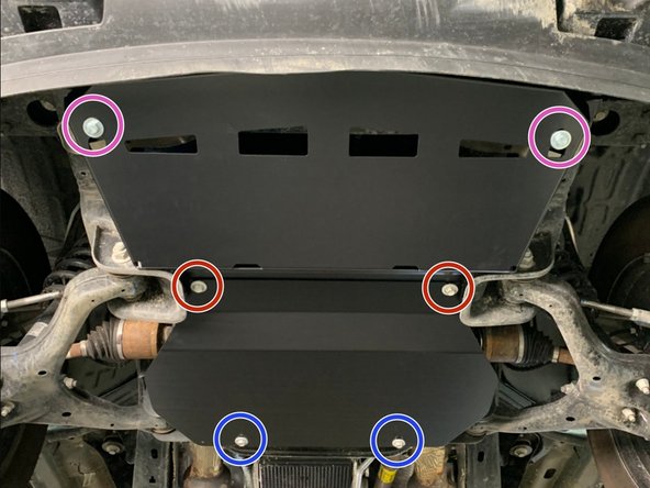 Loosely install two bolts and washers in the crossmember in front of the front differential.