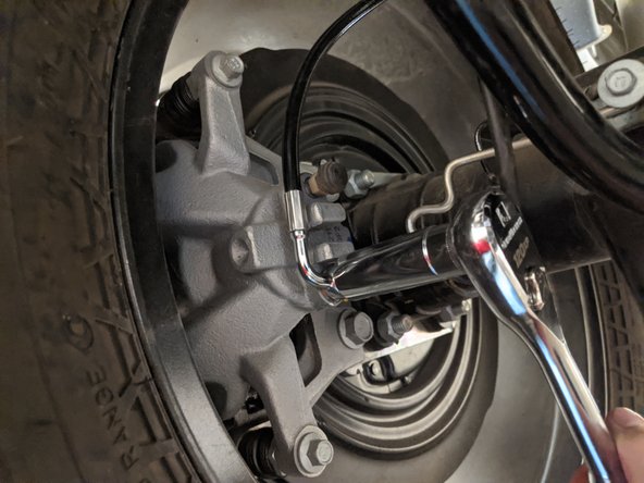 We recommend pinching off the factory brake hose close to the caliper with a pair of hose pinch off pliers. If these are not available, a pair of needle nose Vice Grip pliers, or a pair of conventional needle nose pliers with a zip tie around the handles can work.