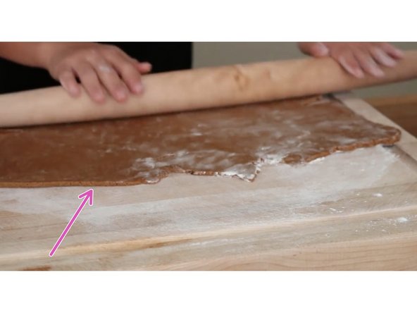 Lightly flour your surface, either a counter top or a cutting board.