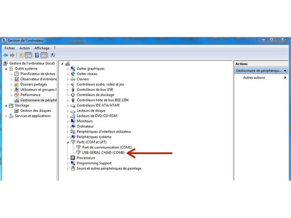 Reliez votre imprimante à votre ordinateur avec le cable USB et  Controlez que le driver CH340 est bien installé sur votre ordinateur, il permettra la communication avec votre imprimante.