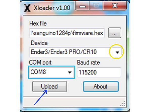 Choisissez le fichier firmware.hex