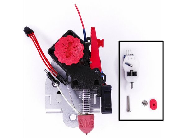 Munissez vous du capteur TouchMI, de la vis M3x20 mm, de l'écrou épaulé M3 et de l'entretoise imprimée.