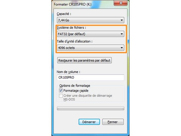 Formatez une SD CARD en prenant soin de choisir FAT32 et 4096 octets pour la carte soit reconnu .